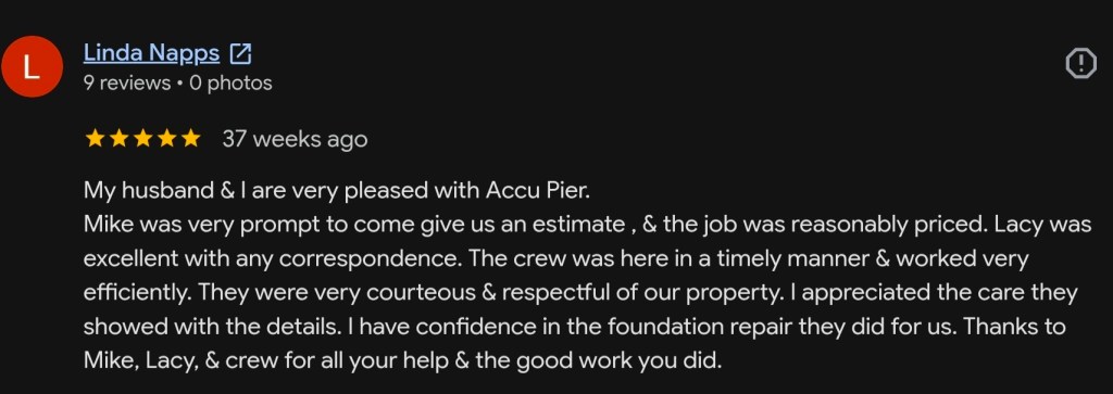 Accu Pier customer review 4